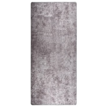 vidaXL Χαλί Πλενόμενο Αντιολισθητικό Γκρι 80x300cm