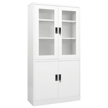 vidaXL Ντουλάπα Γραφείου 90x40x180cm Λευκή Ατσάλινη 1 τεμ.