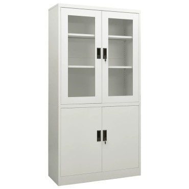 vidaXL Ντουλάπα Γραφείου 90x40x180cm Ανοιχτό Γκρι Ατσάλινη 1 τεμ.