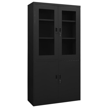 vidaXL Ντουλάπα Γραφείου 90x40x180cm Μαύρη Ατσάλινη 1 τεμ.