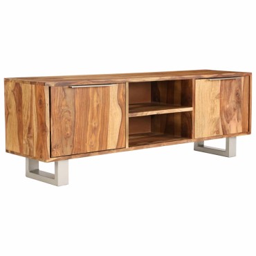 vidaXL Έπιπλο Τηλεόρασης Μελί 118x30x40cm Μασίφ Ξύλο Sheesham