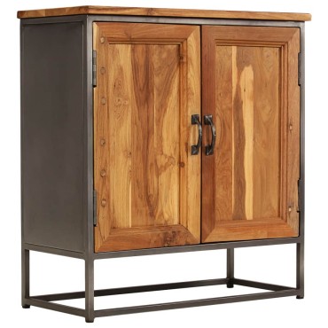 vidaXL Ντουλάπι 65x30x70cm Ανακυκλωμένο Ξύλο Teak & Ατσάλι 1 τεμ.
