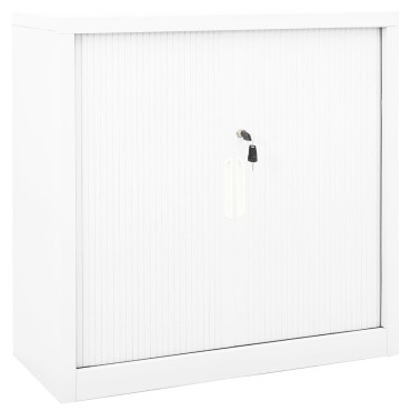 vidaXL Ντουλάπι με Συρόμενη Πόρτα Λευκό 90x40x90cm Ατσάλινο 1 τεμ.