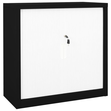 vidaXL Ντουλάπι με Συρόμενη Πόρτα Μαύρο 90x40x90cm Ατσάλινο 1 τεμ.