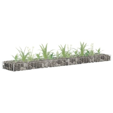 vidaXL Συρματοκιβώτιο-Γλάστρα Υπερυψωμένη 180x30x10 εκ. Γαλβ. Χάλυβας