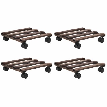 vidaXL Βάσεις για Γλάστρες με Ρόδες 4 τεμ. 25 x 25 εκ. από Ξύλο Κέδρου