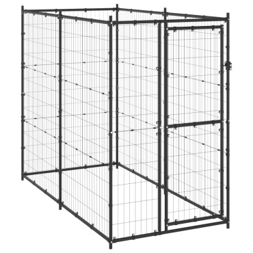 vidaXL Κλουβί Σκύλου Εξ. Χώρου Ατσάλι 110 x 220 x 180 εκ.
