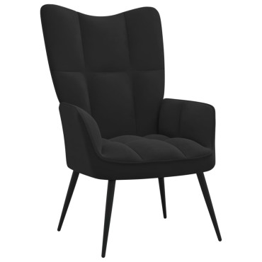vidaXL Πολυθρόνα Relax Μαύρη Βελούδινη 61x70x96,5cm 1 τεμ.