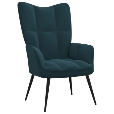 vidaXL Πολυθρόνα Relax Μπλε Βελούδινη 61x70x96,5cm 1 τεμ.