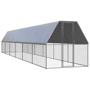 vidaXL Κοτέτσι - Κλουβί Εξωτ. Χώρου 2x12x2 μ. από Γαλβανισμένο Χάλυβα