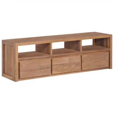 vidaXL Έπιπλο Τηλεόρασης 120x30x40cm Μασίφ Ξύλο Teak/Φυσικό Φινίρισμα