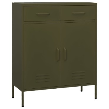 vidaXL Ντουλάπι Αποθήκευσης Πράσινο Λαδί 80x35x101,5cm από Ατσάλι 1 τεμ.