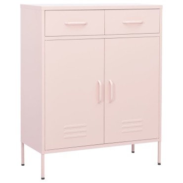 vidaXL Ντουλάπι Αποθήκευσης Ροζ 80x35x101,5cm από Ατσάλι 1 τεμ.