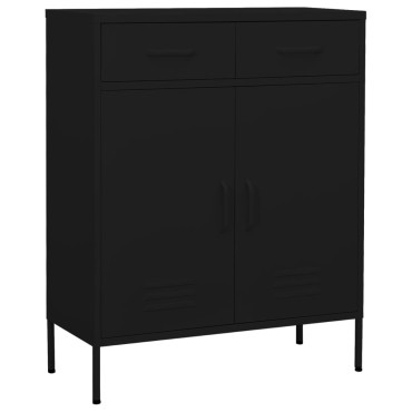 vidaXL Ντουλάπι Αποθήκευσης Μαύρο 80x35x101,5cm από Ατσάλι 1 τεμ.