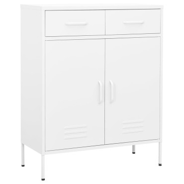 vidaXL Ντουλάπι Αποθήκευσης Λευκό 80x35x101,5cm από Ατσάλι 1 τεμ.