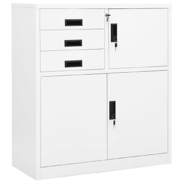 vidaXL Ντουλάπα Γραφείου Λευκή 90x40x102cm Ατσάλινη 1 τεμ.
