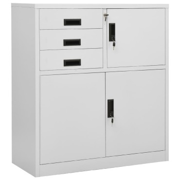 vidaXL Ντουλάπα Γραφείου Ανοιχτό Γκρι 90x40x102cm Ατσάλινη 1 τεμ.
