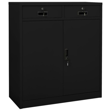 vidaXL Ντουλάπα Γραφείου Μαύρη 90x40x102cm Ατσάλινη 1 τεμ.
