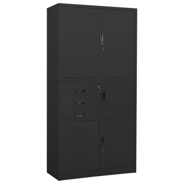 vidaXL Ντουλάπα Γραφείου Ανθρακί 90x40x180cm Ατσάλινη 1 τεμ.