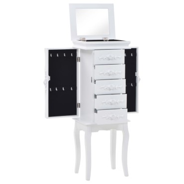 vidaXL Κοσμηματοθήκη Δαπέδου Λευκή 34x26x94cm 1 τεμ.