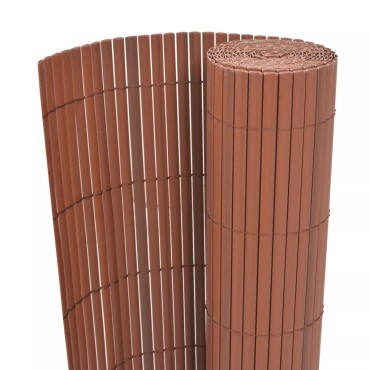 vidaXL Περίφραξη Κήπου Διπλής Όψης Καφέ 90x500cm από PVC