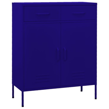 vidaXL Ντουλάπι Αποθήκευσης Ναυτικό Μπλε 80x35x101,5cm από Ατσάλι 1 τεμ.