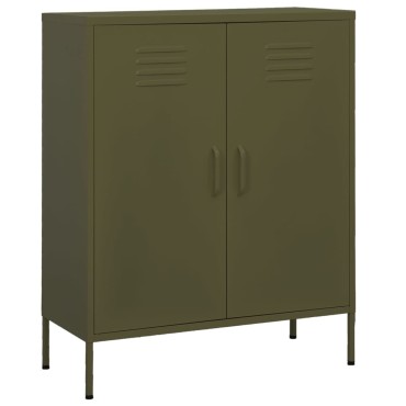 vidaXL Ντουλάπι Αποθήκευσης Πράσινο Λαδί 80x35x101,5cm από Ατσάλι 1 τεμ.