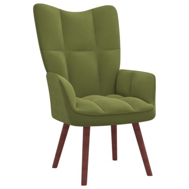 vidaXL Πολυθρόνα Relax Ανοιχτό Πράσινο Βελούδινη 61,5x69x95,5cm 1 τεμ.