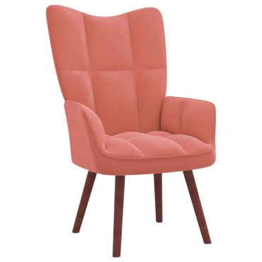 vidaXL Πολυθρόνα Relax Ροζ Βελούδινη 61,5x69x95,5cm 1 τεμ.