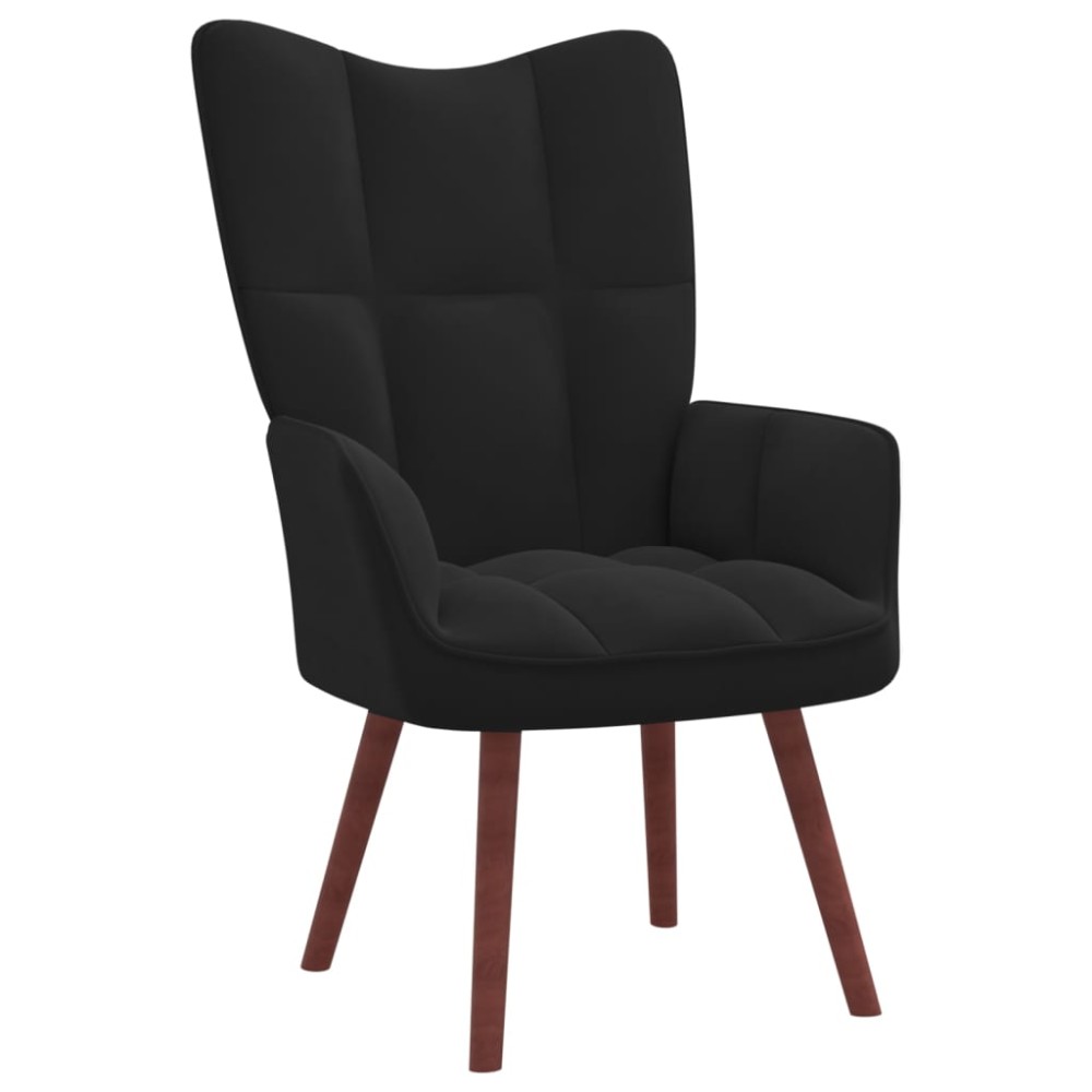 vidaXL Πολυθρόνα Relax Μαύρη Βελούδινη 61,5x69x95,5cm 1 τεμ.