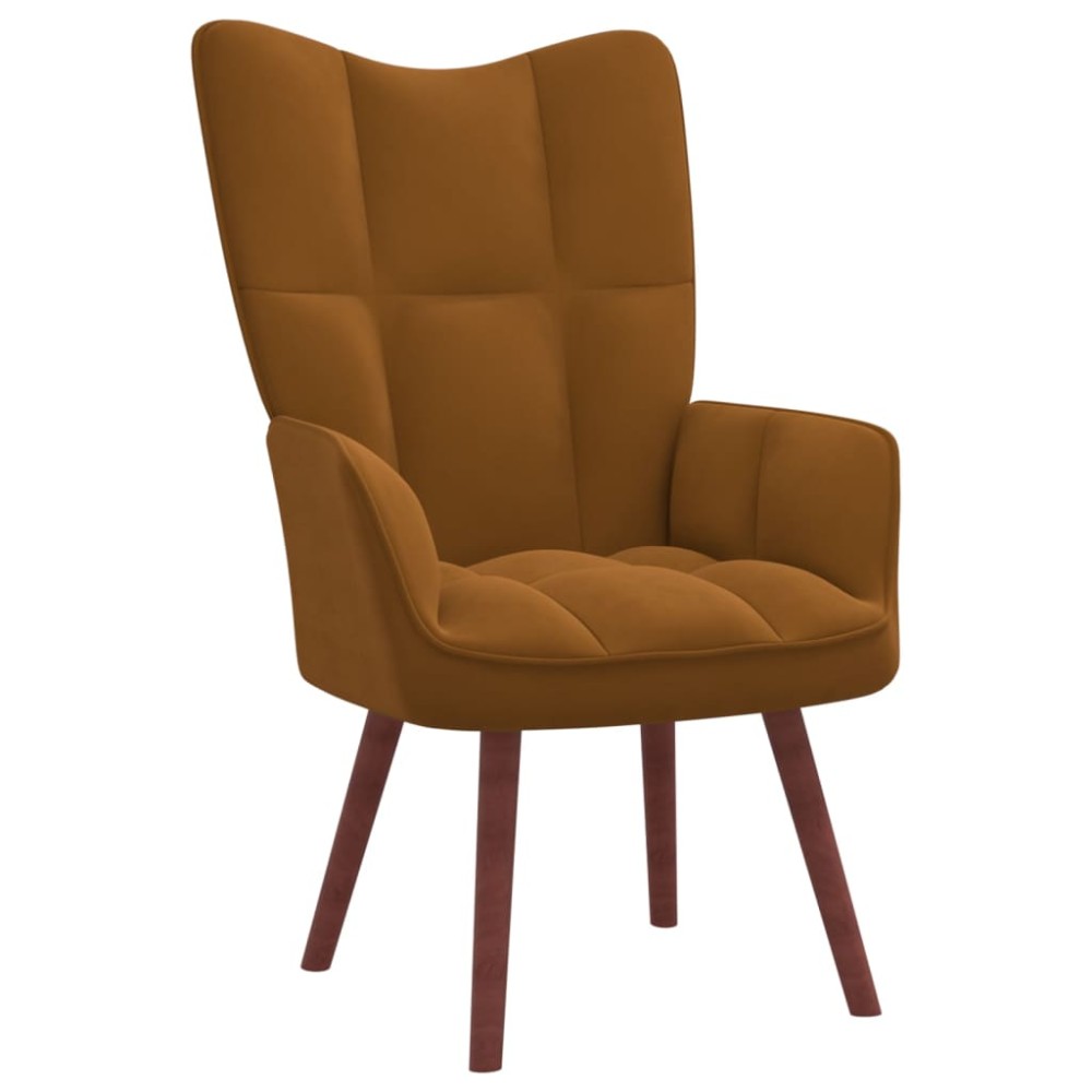 vidaXL Πολυθρόνα Relax Καφέ Βελούδινη 61,5x69x95,5cm 1 τεμ.