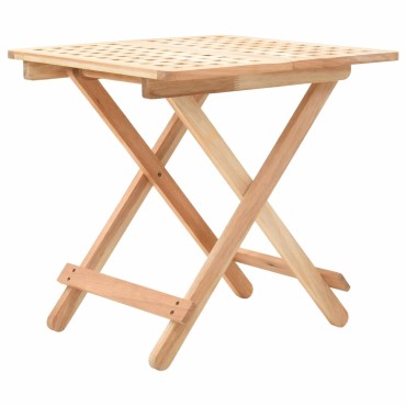 vidaXL Τραπέζι Βοηθητικό Πτυσσόμενο 50x50x49cm Μασίφ Ξύλο Καρυδιάς 1 τεμ.