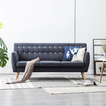 vidaXL Καναπές Τριθέσιος Σκ. Γκρι 172x70x82cm Υφασμάτινη Ταπετσαρία 1 τεμ.