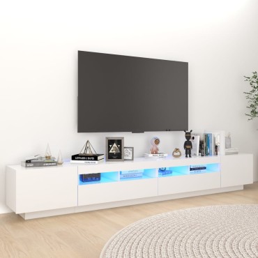 vidaXL Έπιπλο Τηλεόρασης με LED Λευκό 260x35x40cm