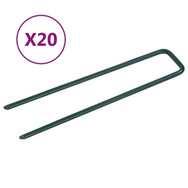 vidaXL Καρφιά για Τεχνητό Γρασίδι 20 τεμ. σε U Σχήμα Σιδερένια