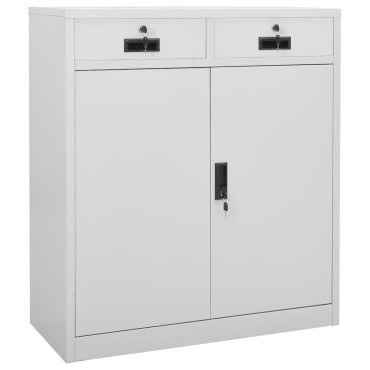 vidaXL Ντουλάπα Γραφείου Ανοιχτό Γκρι 90x40x102cm Ατσάλινη 1 τεμ.