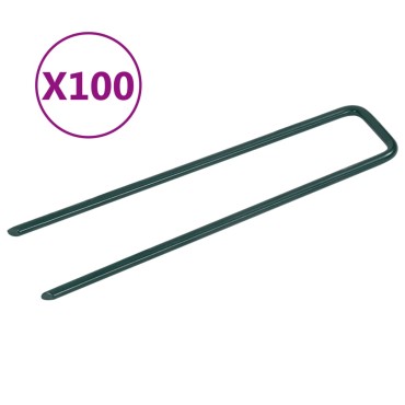 vidaXL Καρφιά για Τεχνητό Γρασίδι 100 τεμ. σε U Σχήμα Σιδερένια