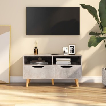 vidaXL Έπιπλο Τηλεόρασης Γκρι Σκυρ. 90x40x48,5cm Επεξεργασμένο Ξύλο