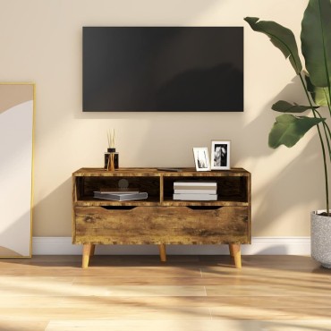 vidaXL Έπιπλο Τηλεόρασης Καπνιστή Δρυς 90x40x48,5cm Επεξεργασμένο Ξύλο