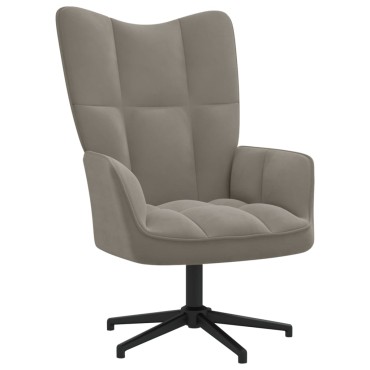 vidaXL Πολυθρόνα Relax Ανοιχτό Γκρι Βελούδινη 62x68x98cm 1 τεμ.
