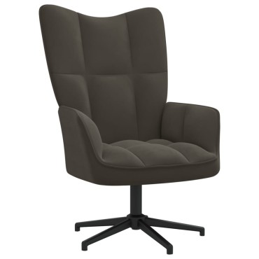 vidaXL Πολυθρόνα Relax Σκούρο Γκρι Βελούδινη 62x68x98cm 1 τεμ.