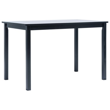 vidaXL Τραπεζαρία Μαύρη 114x71x75cm από Μασίφ Ξύλο Καουτσουκόδεντρου 1 τεμ.