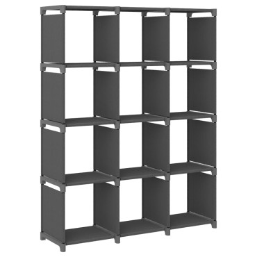 vidaXL Ραφιέρα με 12 Κύβους Γκρι 103x30x141cm Υφασμάτινη 1 τεμ.