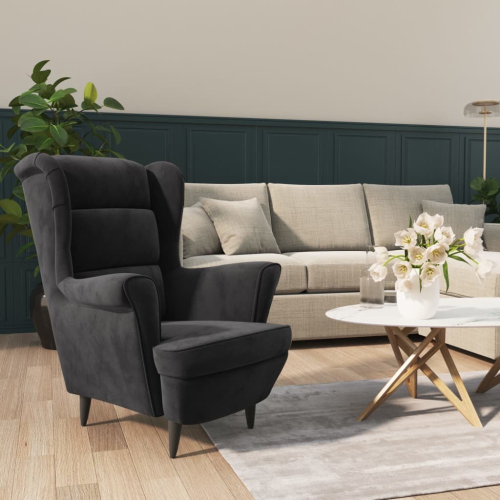 vidaXL Πολυθρόνα Σκούρο Γκρι Βελούδινη 74x84x100cm 1 τεμ.
