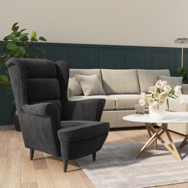 vidaXL Πολυθρόνα Σκούρο Γκρι Βελούδινη 74x84x100cm 1 τεμ.