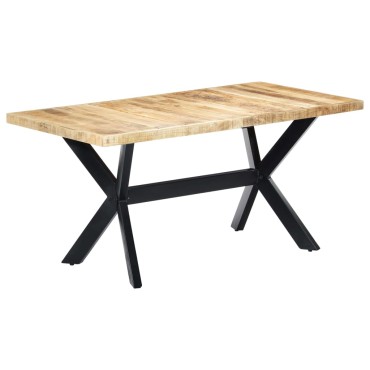 vidaXL Τραπεζαρία 160x80x75cm από Μασίφ Ακατέργαστο Ξύλο Μάνγκο 1 τεμ.