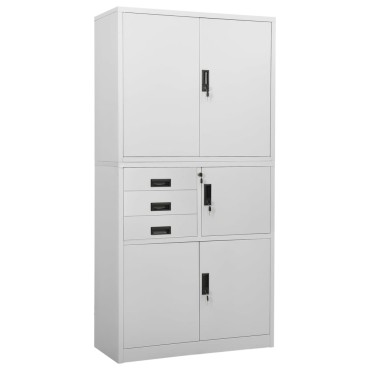 vidaXL Ντουλάπα Γραφείου Ανοιχτό Γκρι 90x40x180cm Ατσάλινη 1 τεμ.