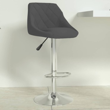 vidaXL Σκαμπό Μπαρ Σκούρο Γκρι Βελούδινο 46x44x(82-103)cm 1 τεμ.