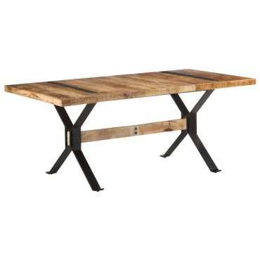 vidaXL Τραπεζαρία 180x90x76cm από Ακατέργαστο Ξύλο Μάνγκο 1 τεμ.