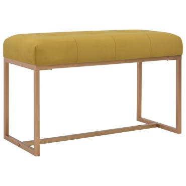 vidaXL Πάγκος Μουσταρδί από Βελούδο 80x36x45cm 1 τεμ.